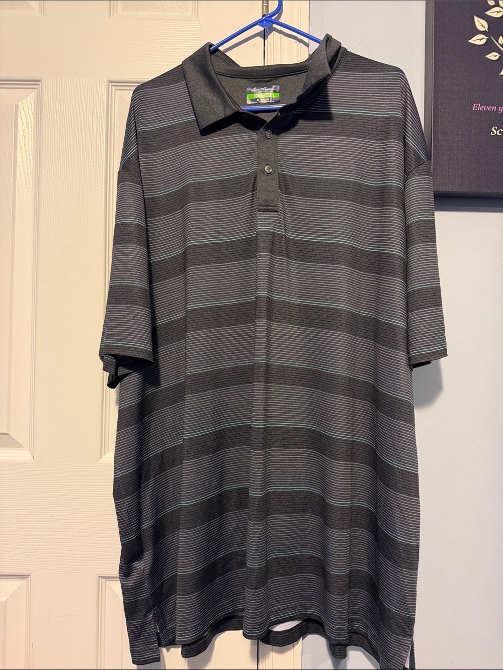 Ben Hogan Men’s Golf Shirt 3XL Gray Striped Polo Shirt - Classic Short Sleeve